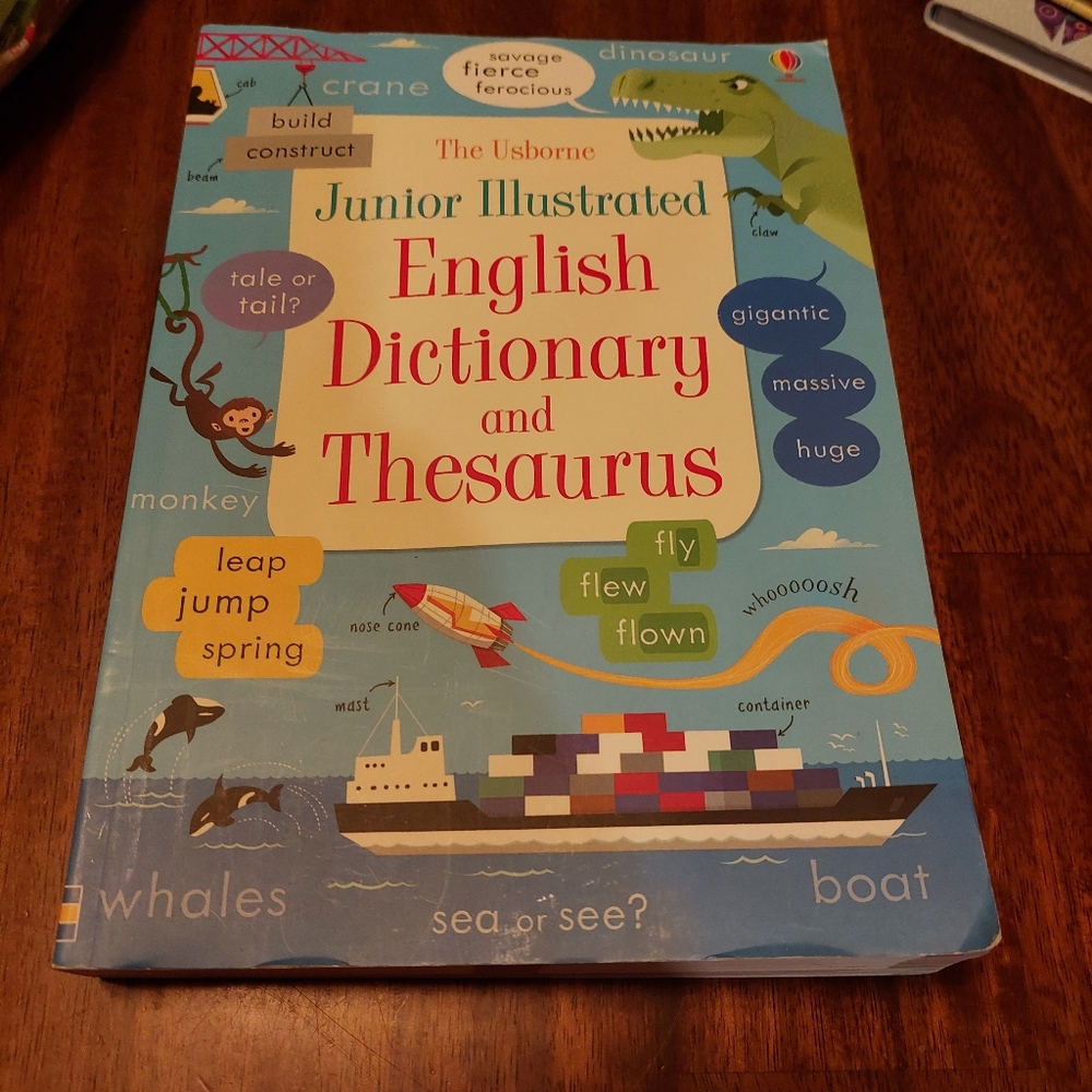 Dictionary and Thesaurus Junior Illustrated English Usborne Books New Some Damag